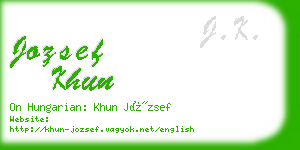 jozsef khun business card